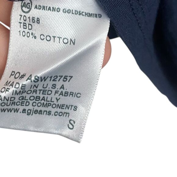 AG Adriano Goldschmied Henson Tee Womens S Navy Blue Shirt Casual Minimalist NEW - Picture 10 of 11